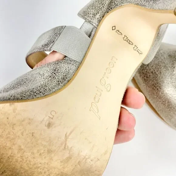 Paul Green Desire metallic pointed toe heels 5